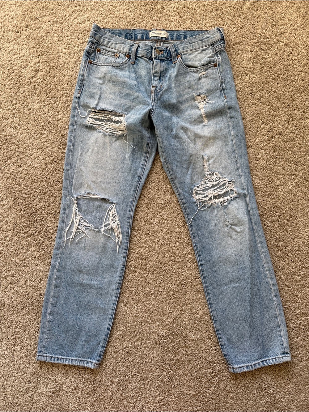 Distressed Madewell Boy Jeans - size 26